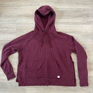 Butter Supersoft Hooded Cut Out Sweatshirt | Women's Burgundy Hoodie Sweater